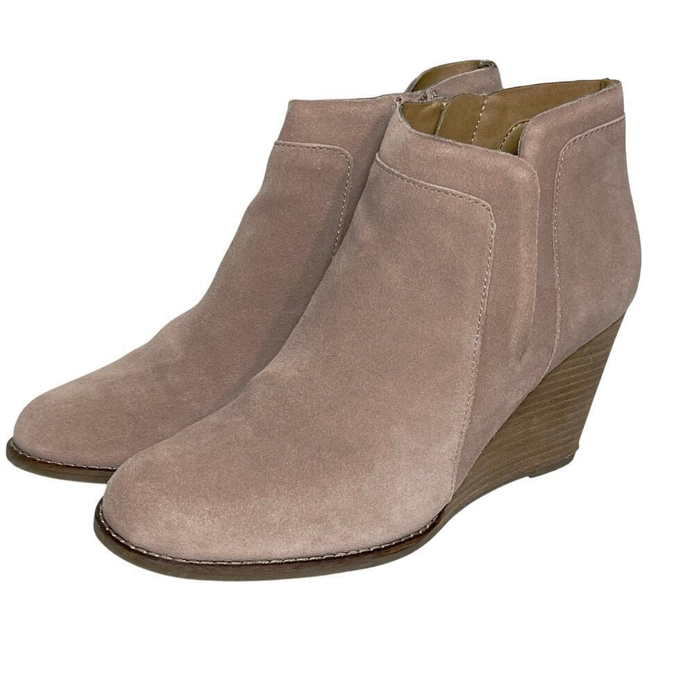 LUCKY BRAND Women’s Yabba Wedge Bootie Blush Pink Portogallo Leather